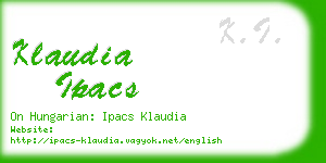 klaudia ipacs business card